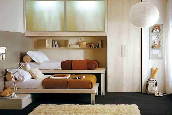 Twin Bed with Built-in Storage and Fold-Down Desk