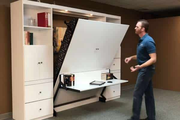 Use the Murphy Bed to Convert your Bed Into a Desk During the Day in Small Bedroom Office Combo Ideas