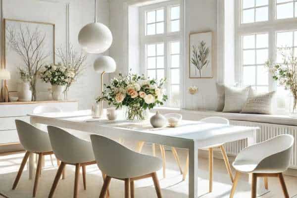 The Timeless Appeal of a White Dining Room
