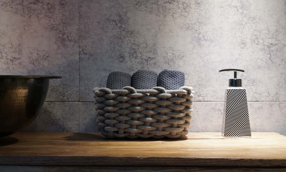 Keep Face Towel in a Woven Basket