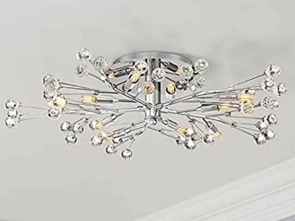 Mount Fixture LED Chrome Ceiling Light in Small Bathroom Ceiling Lighting Ideas