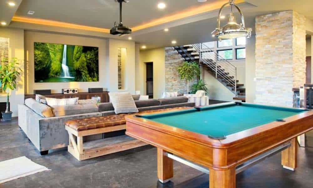 Pool Room With TV Projector
