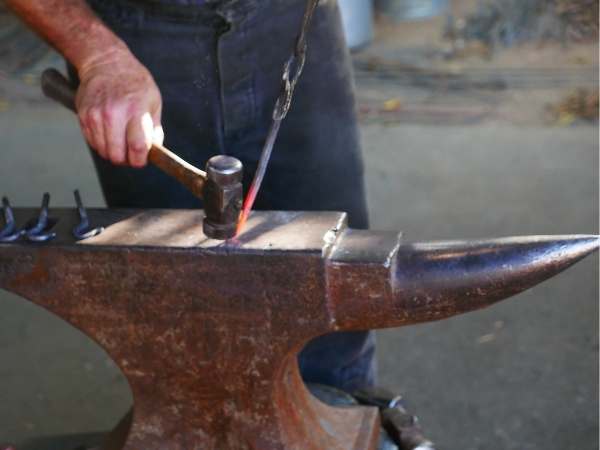 Round Blacksmith Mirror With A Crew-Clamp