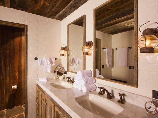 Rustic Bathroom Floor Mirror