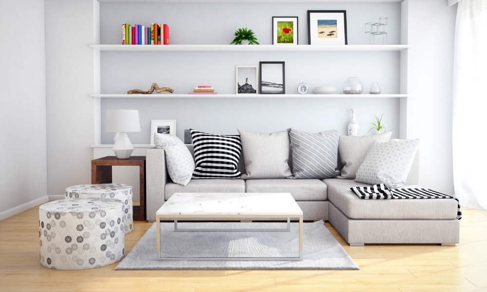 Tropical and Airy for White Sofa Living Room