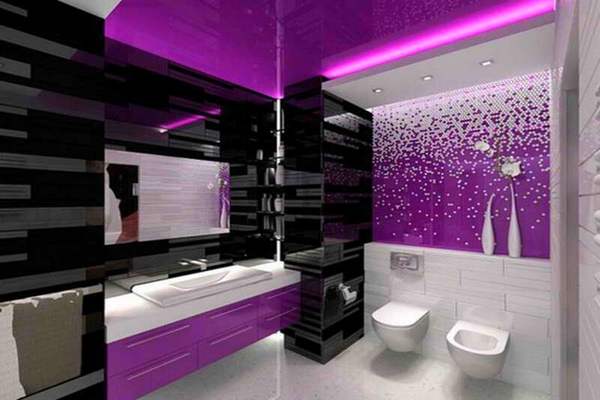 Illuminate With Purple Bathroom 