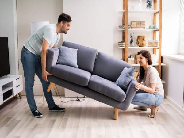 Linen Black Sofa 