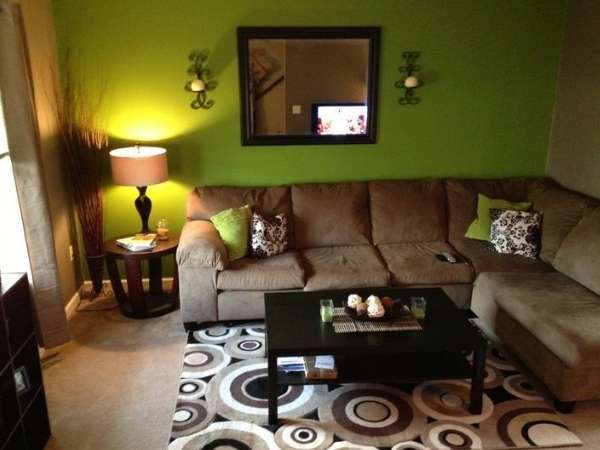 Match Lime Green And Light Brown for the sofa