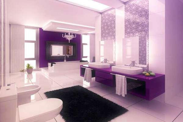 Purple And Gray Bathrooms Are Calm And Soothing