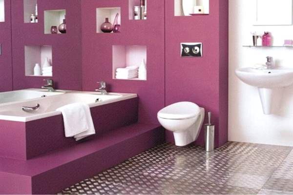 Small Touch But Big Impact Purple Bathroom