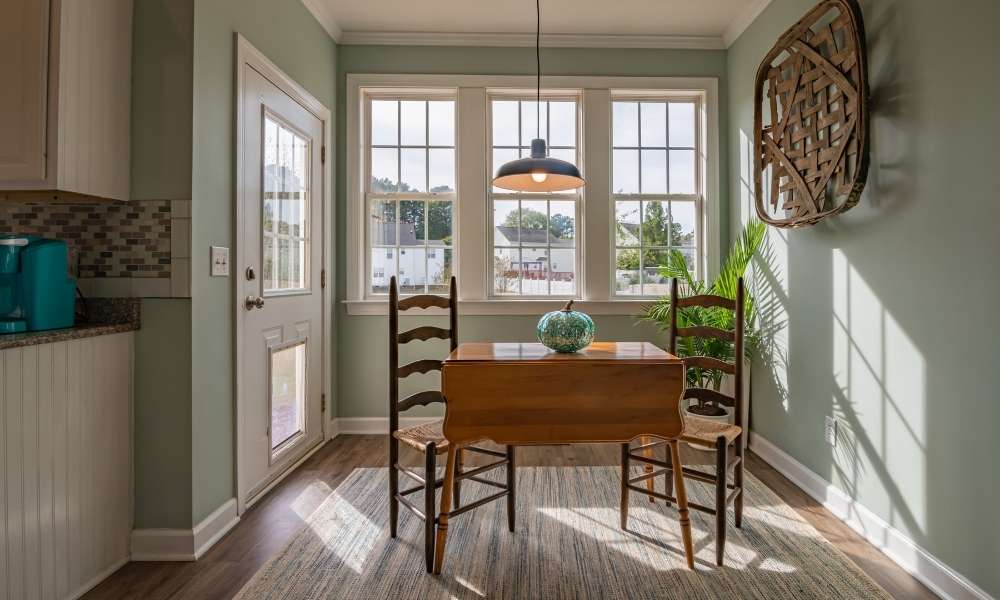 Accent Table in Gold And Silver Dining Room 