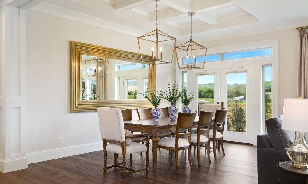 Gold Framed For Dining Room Mirror Ideas 