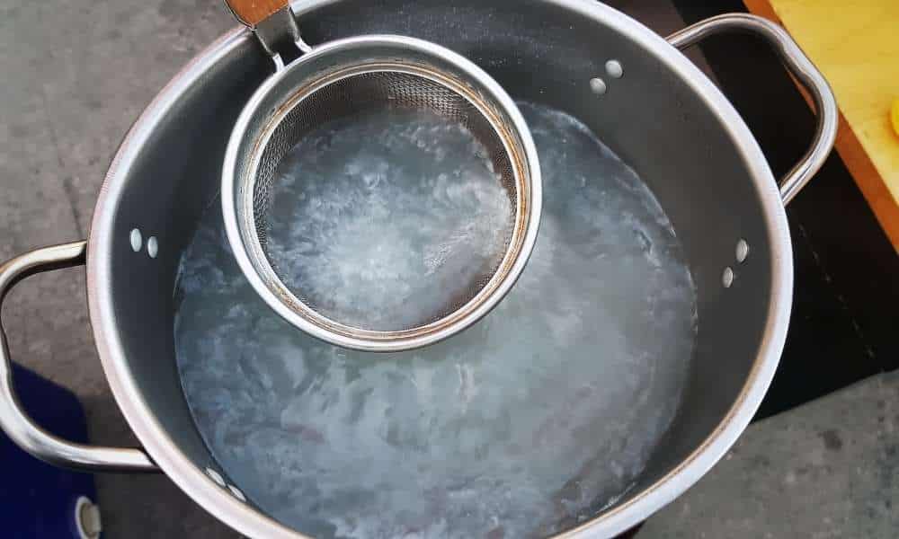 hot water in a bowl