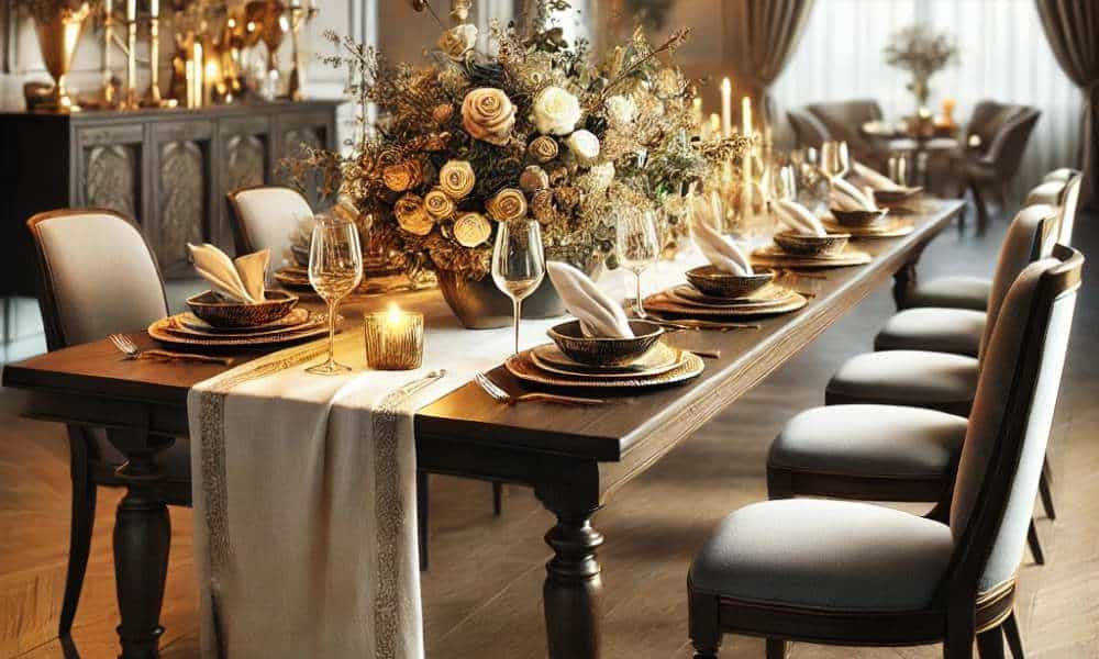 Dark Wood Dining Table Decorating Ideas