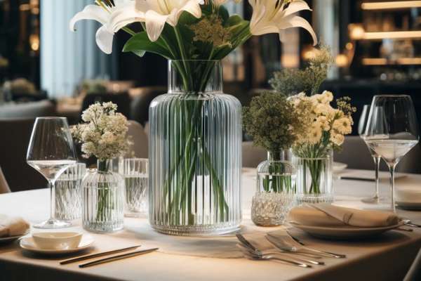 Elegant Glassware and Vase Centerpieces