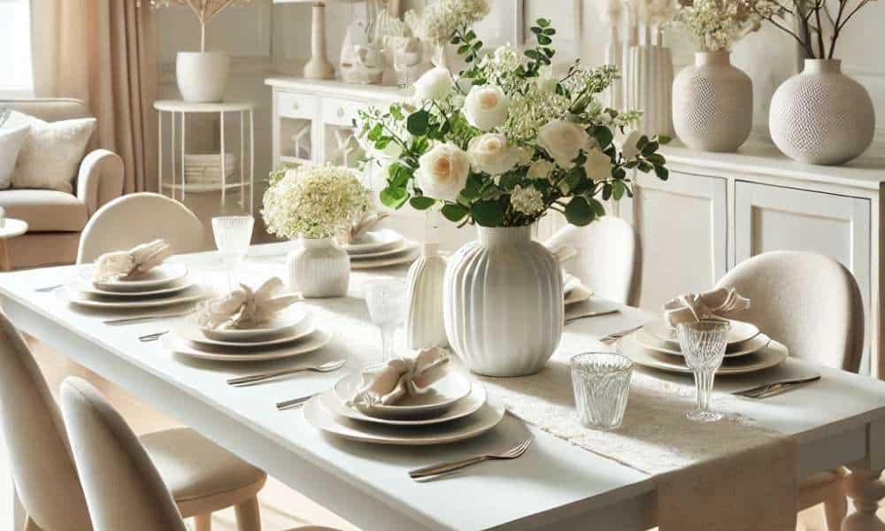 White Dining Table Decor