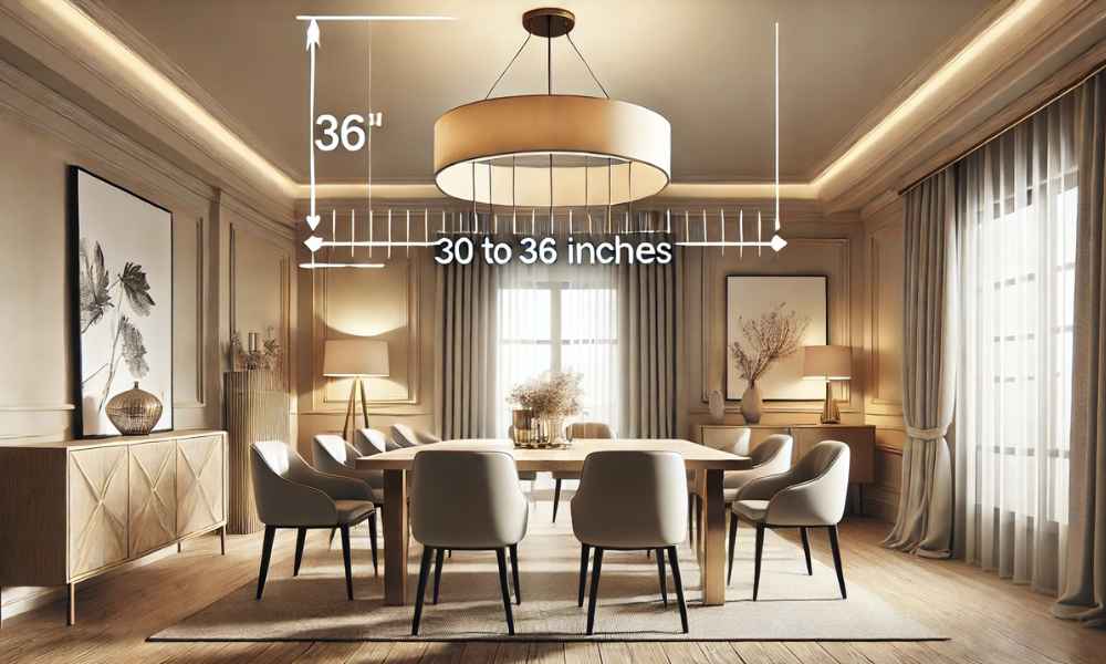 How High Should Light Fixture Be Above Table