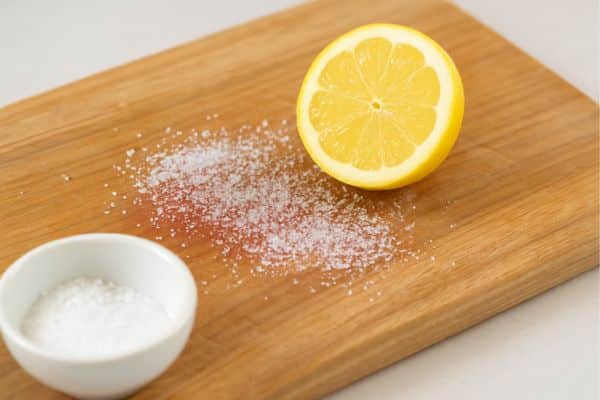 Salt and Lemon Scrub (Best for Fresh Stains)
