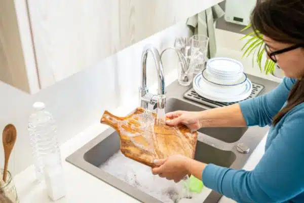 Wash with Dish Soap and a Soft Brush