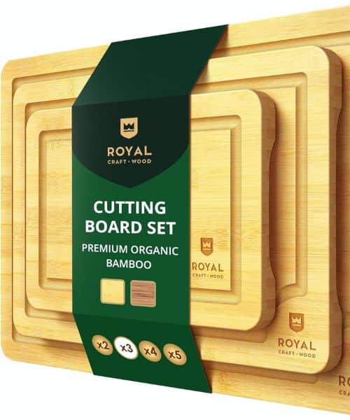 Wooden Cutting Boards for Kitchen Meal Prep & Serving